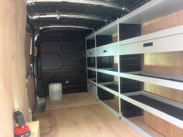 Commercial van fitted with professional trade racking