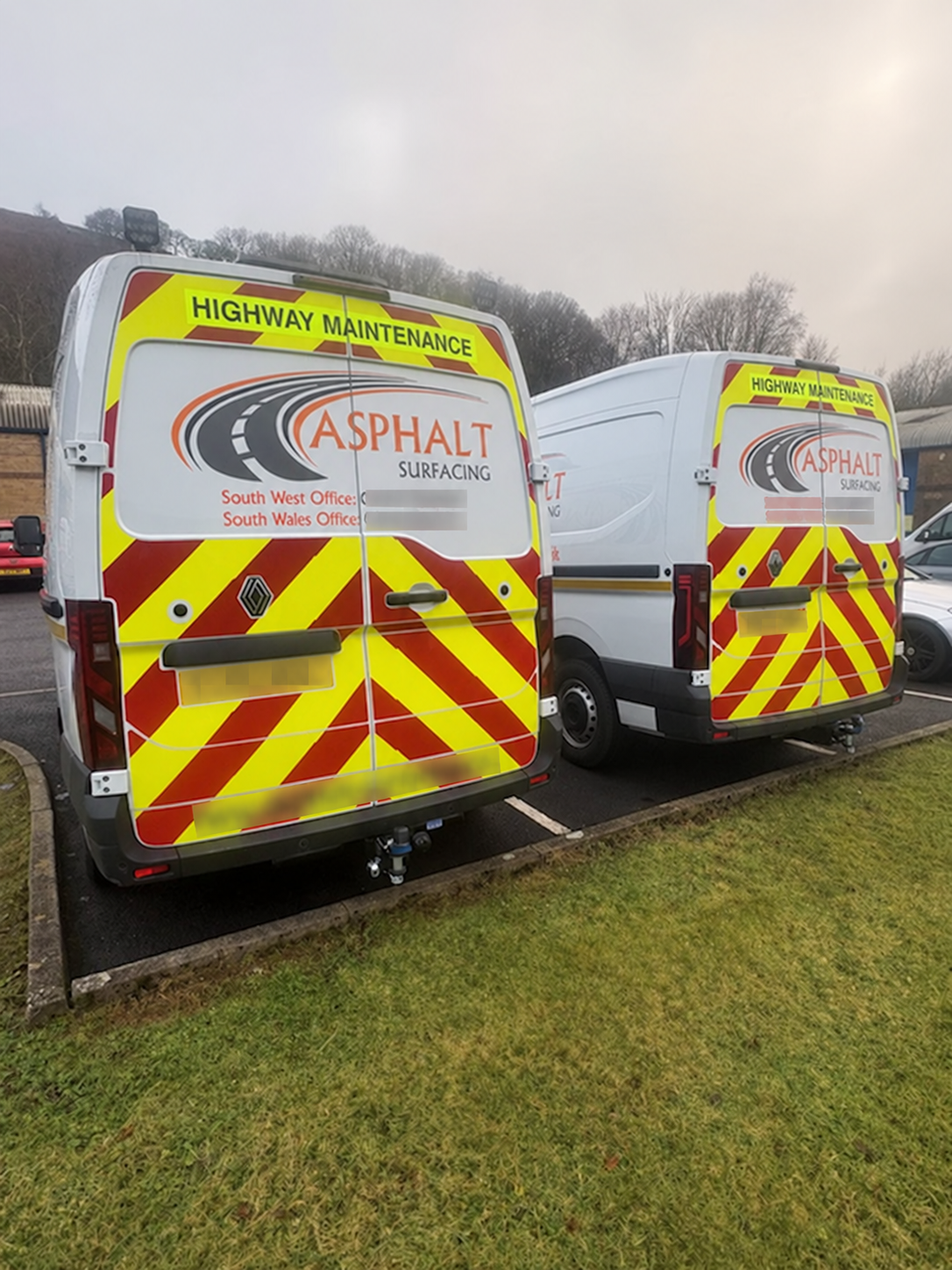 Commercial vehicles prepared with high-visibility rear chevrons